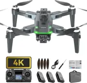 4K Drone S166 with Three Camera Brushless Motor for Adults and Beginners, GPS Dr