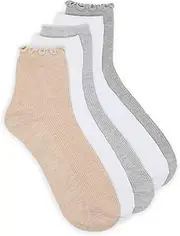 [Steve Madden] Women's 5pk Lettuce Edge Rib Anklet