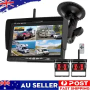 7" Digital Wireless Split Quad Monitor BSD Truck Backup Camera Rear View Reverse