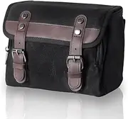 Motorcycle Tool Bag Vintage Handlebar Bag for Bikes Motorcycle Fork Bag Canvas Sissy Bar Bags Large Capacity Tool Bag Waterproof Storage Bag for Powersports Cameral Bag for Men&Women