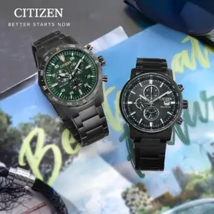 【CITIZEN 星辰】Chronograph 亞洲限定 鐵窗花元素 光動能碼錶計時腕錶/勁炫黑43mm(CA0845-83E)