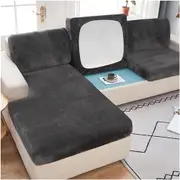 Sofa Cover Stretch Velvet Sofa Protector Covers Couch Covers Sofa Slipcovers Furniture Protector -Black