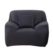 Soft Single-Seater Sofa Cover Breathable Stretch Sofa Cover Non-Slip Sofa Protective Cover -Black