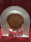 FLAWLESS Exquisite JAPAN HOYA Lofty Crystal Clear & Frosted MANTLE CLOCK