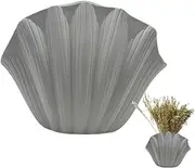 [Generic] Shell Flower Vase - Boho Vase for Home Decor Aesthetic,Ceramic Flower Vase, Minimalist Modern Home Decor, Pampas Grass Vases for Table, Bookshelf, Mantel, Entryway, Centerpiece Decor