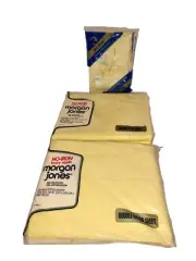 Vtg Morgan Jones Double Fitted And Flat Sheet And Pillow Case Yellow Set Sealed