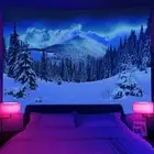 Snow Large Wall Art Blacklight Poster UV Reactive Tapestry Wall Hanging Nature