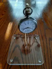 Pocket Watch Display Stand Acrylic Base (4.25x4.25x1/2") NEW (rounded corners)