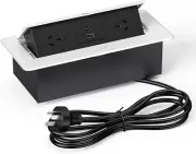 Desk Power Board with PD 20W USB C Aluminum Alloy Automatic Pop up Power Strip