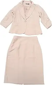 [Allegra K] 2 Piece Suit Skirt Set for Women's Business Blazer and Pencil Skirt with Slit