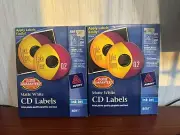 Lot Of 2 Avery Inkjet CD Labels Matte White 100/Pack 8691