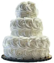 DEZICAKES Fake Wedding Cake 3 Tier White Rosette Wedding Cake