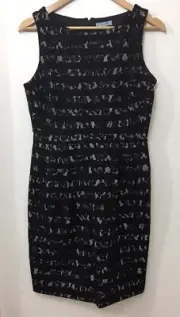 Cynthia Rowley Lace Sleeveless Striped Black Dress Size 8 NWT