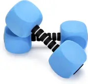 Water Dumbbells, 2PACK Aquatic Exercise Dumbbells, EVA Foam Barbells for Men Wom