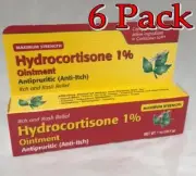 (6PK) Taro Hydrocortisone 1% Antipruritic Ointment, 1 Oz 351672201821VL
