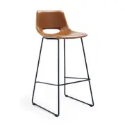 Brown synthetic leather Zahara barstool height 76 cm