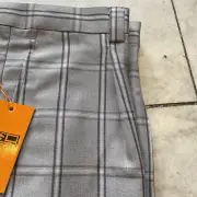 NWT STEVEN LAND Men's Multi Color Plaid Pants Pleated Front Size 38