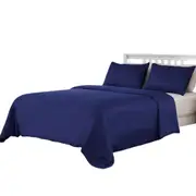 Navy Bamboo Quilt Doona Duvet Cover Set Luxury Silky Soft All Seasons