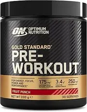 Optimum Nutrition Gold Standard Pre Workout Energy Drink Powder with Creatine Monohydrate, Beta Alanine, Caffeine and Vitamin B Complex, Fruit Punch, 30 Servings, 330 g