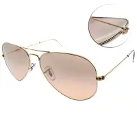 在飛比找Yahoo奇摩購物中心優惠-RayBan雷朋 太陽眼鏡 經典品牌/金-粉色#RB3025