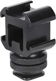 Aluminium Camera Hot Shoe Mount, Cold Shoe Adapter Bracket for Three Hot Cold Shoe Base Fill Light 1/4'' Dual Layer Screw One Multifunction Bracket