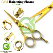Hair Mustache Cutting Scissors Mini Gold Barber Shears 4.5''