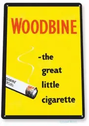 WOODBINE 11X8 TIN SIGN TOBACCO SNUFF CIGARETTE PIPE TOBACCIANA PERFECTION