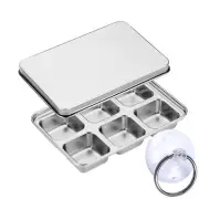 Ice Cube Trays, Stainless Steel Lid Ice Cube tray with Suction Cup Super Easy...