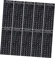 SHINEOFI 10pcs Thai Language Keyboard Stickers Black Background with White Letters Durable Keyboard Skin for Communication and Education for Worn Out Keys