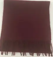 Bill Blass Burgundy Fringed Scarf New Unisex