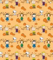 Halloween Snoopy/Peanuts Pumpkin Patch Fabric - 18" x 44"