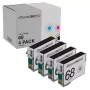 4p T068120 BLK Reman Ink Cartridge for Epson T0681 T068