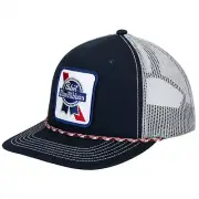 Pabst Blue Ribbon White and Blue Logo Patch Rope Hat Blue