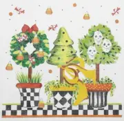 Needlepoint Handpainted Kelly Clark Halloween Spooktacular Topiary 9"