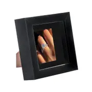Nicola Spring 4 x 4 3D Shadow Box Photo Frame - Craft Display Picture Frame with 2 x 2 Mount - Glass Aperture - Black