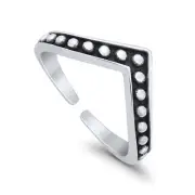 5.5mm V Shaped Band 925 Sterling Silver Toe Ring Thin Adjustable Toe Ring