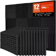 Acoustic Studio Absorption Foam Panel 12 Pack 1"x12"x12" Sound Proof Wall Panels