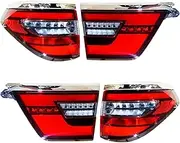 4 Pieces Led Taillight Assembly ，Compatible for Nissan Patrol Y62 2020 Rear Stop Lamp for Y62 Red Back Reverse Light Parking Signal Lamp
