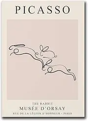 Pablo Picasso《Rabbit Line》Poster and Prints Pablo Picasso Canvas Wall Art Pablo Picasso Painting for Home Decor Wall Picture 40x60cmx1 No Frame
