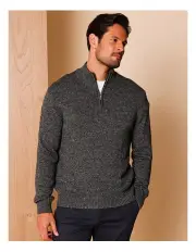 [Reserve] Carter Textured Quarter Zip Knit in Charcoal