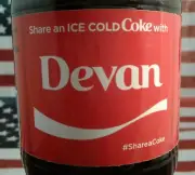 Share A Coke With Devan Limited Edition Coca Cola Bottle 2017 USA