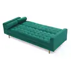 Sofa Bed 3 Seater Button Tufted Lounge Set For Living Room Couch In Velvet Green