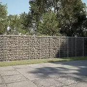 Gabion Basket with Cover 500x50x100 cm Galvanised Iron,Pots & Planters 54.1KG-3295146