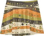 [FRODOTGV] Sprouting Plants Striped Girls Athletic Skort with Built in Shorts Skorts for Little Girl Cheer Skirts