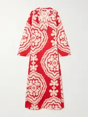 [lemlem] lemlem - Theodora Printed Linen Maxi Dress - Red - x small x small Red