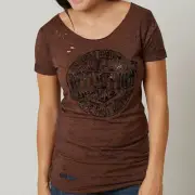 Affliction American Customs Faster Louder Biker Y2K Brown XS, S Graphic T-Shirt