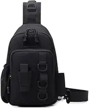 [KCKEYS] Tactical Sling Backpack, Crossbody Chest Bag, Military Daypack for Hiking Fishing, Available in Black, Khaki, Blue Camo