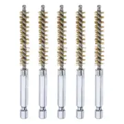 5Pcs Brass Bore Brush 8mm Dia 4" Long Cleaning Twisted Wire Brush