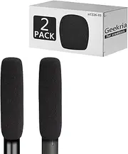 Geekria for Creators Foam Windscreen for 3/4'' Diameter Microphones, Antipop Foam Cover, Mic Wind Cover, Sponge Foam Filter Compatible with ATH AT897, BOYA BY-BM6060 (6 Inch / 2 Pack)