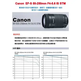 CANON EF-S 55-250mm F4-5.6 IS STM 平行輸入 平輸 白盒 贈UV保護鏡+專業清潔組